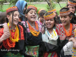 kalash girls gathered on a Festival 