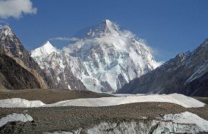 K2 8611m Standing over Baltoro glacier ( second highest in the world)