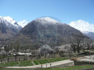 Panorama view of Diran & Rakaposhi peaks From Hunza Valley